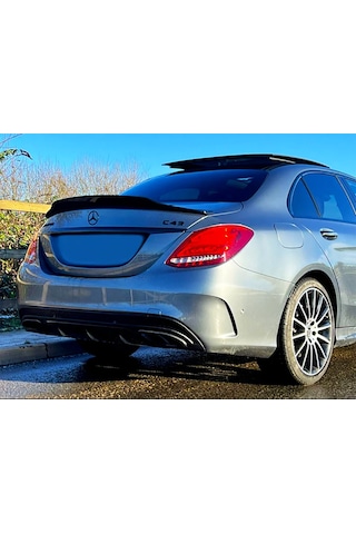 Mercedes C W205 Psm Bagaj Üstü İthal Spoiler Parlak Siyah Plastik Spoyler 2014-2019
