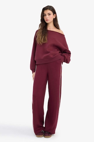 Defacto Oversize Geniş Kalıp Açık Omuz Kalın Sweatshirt G7204ax25cwbr43 Bordo-br43