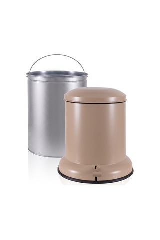 The Mia Metal Pedallı Çöp Kovası Mocha 20 Lt Kahverengi