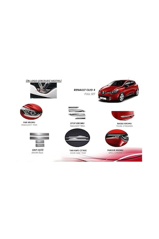 Renault Clio 4 Krom Set 6 Takım 17 Parça Uyumlu