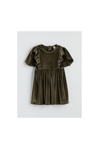 LC Waikiki Alıta Cıty Farkıyla Lcw Kids Yeşil Kadife Düz Kız Çocuk Elbise Yesil - 928405922 Yesil