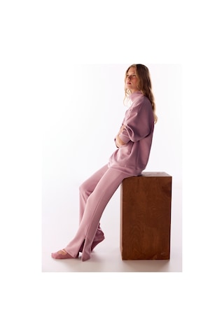 Penti Pembe İpeksi Dokunuş Silky Touch Paça Detaylı İspanyol Paça Flare Pantolon Açık Lila