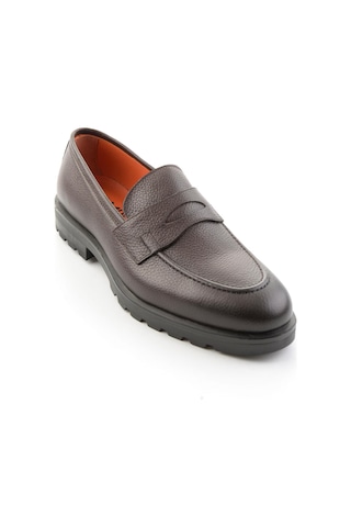 Kahve Floter Hakiki Deri Erkek Loafer Ayakkabı E01648622340