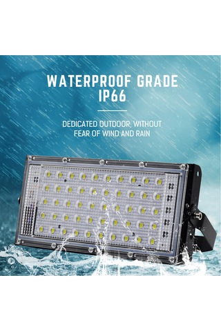 Konesam 50w Rgb Led Projeksiyon Lambası Ip66 Su Geçirmez 6500k Soğuk Beyaz Dış Mekan Feneri Pil Yok Serin Beyaz