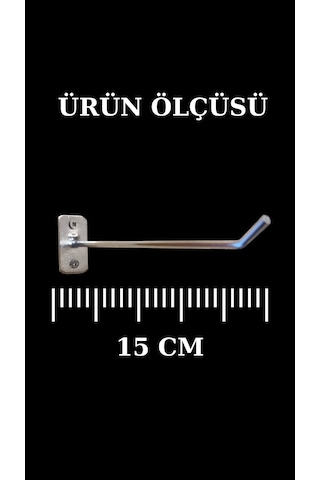 50 Adet 15 Cm Suntaya Kanca Duvara Monte Kanca Çok Amaçlı Kanca Krom