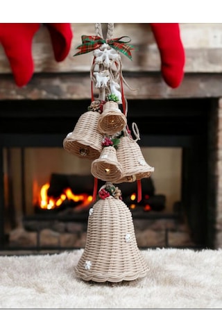 Bambu Noel Çanı 5'li Dekoratif Tasarım 53cm