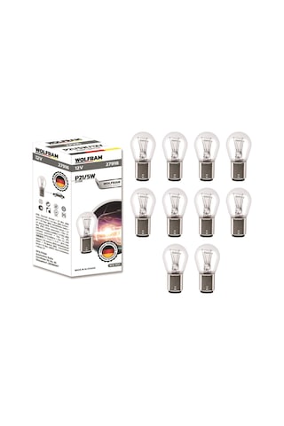 Wolfram Ampul 12V 21W 1016 Çift Duy Şaşı P21/5W BAY15D 10 ADET