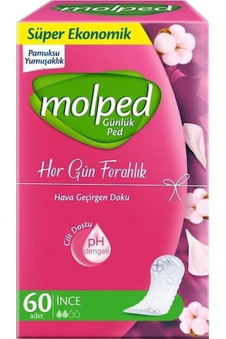 Molped Her Gün Ferahlık Günlük Ped İnce 60'lı