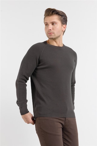 İmza Haki Bisiklet Yaka Uzun Kol Cepsiz Standart Fit Kazak Pamuk Triko 1012260150 XL