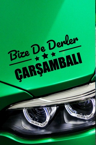 Samsun Çarşamba Klasik Siyah Sticker Samsun Bize De Derler Çarşambalı 40x15 Cm Oto Sticker 40 CM - Siyah