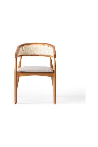 Perge İskandinav Natural Ahşap Masa Sandalye Takımı 90x90 Meşe - Beyaz