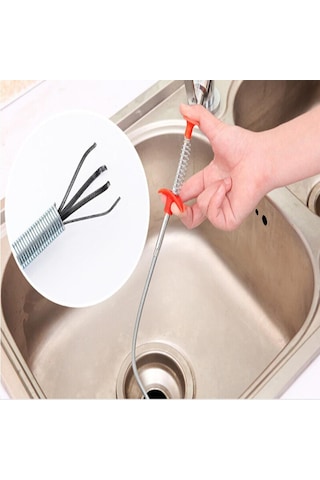 Tıkalı Lavabo Ve Gider Boruları Açma Aparatı Kıskaçlı Gümüş