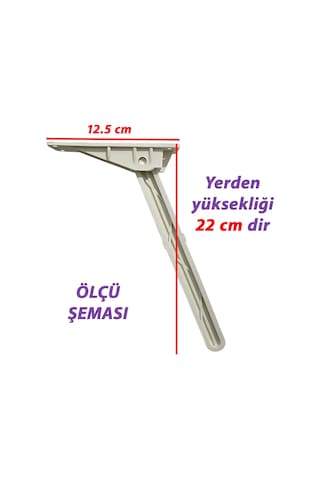4 Adet Katlanabilir Beyaz Yer Sofra Ayağı Katlanır Yer Sofrası Sini Altı Plastik Ayak 22 Cm