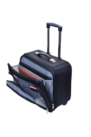 Küçük Boy Valiz Kabin Boy Valiz Pilot Valiz Çekmeli Evrak Çantası Siyah