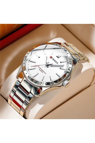 Curren 8452 Çelik Saat Basit İş Saatı Su Geçirmez Erkek Moda Takvim Stokta Çok Renkli