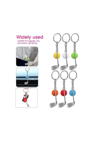 Gerçekçi Golf Tasarımlı Şık Anahtarlık Kolye Çanta Süsü Golf Keychain Bx40 Açık Gri