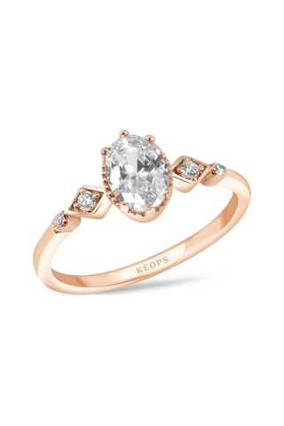 F Renk 0.77 Karat Vintage Tektaş Yüzük-hrd Sertifikalı