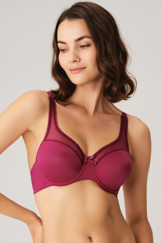 Balenli Desteksiz Dolgusuz Toparlayıcı Yumuşak Süngerli Günlük Klasik Küçültücü Sütyen Vişne