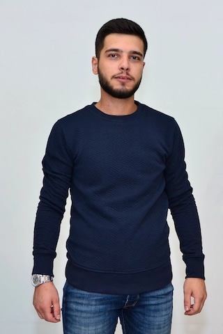 Superfly 20179 Sıfır Yaka Erkek Sweat Lacivert 2017905 Siyah
