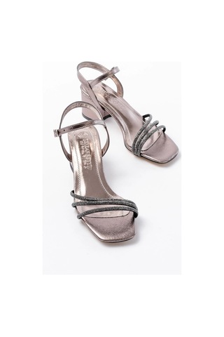 Platin 3 Bantlı Topuklu Kadın Ayakkabı PLATIN Platin