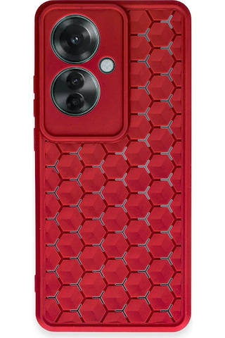 Newface - 967 - Oppo Reno 11f Kılıf Petek Silikon Kapak - Csmo-tex - - Kırmızı