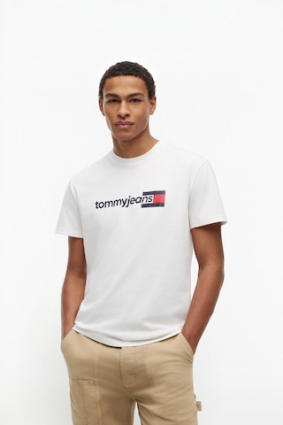 Tommy Hilfiger Tjm Reg Entry Dna Ss Tee Erkek Beyaz T-shirt - Dm0dm23406
