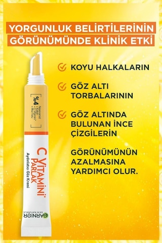 Garnier C Vitamini Parlak Aydınlatıcı Göz Kremi 15 ML