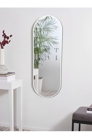 Model Alfa Dekoratif Ayna Duvar Aynası Konsol Aynası Mdf Elips Ayna 120x50 120 X 50 Beyaz