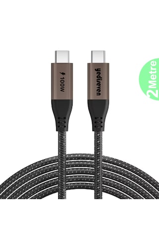 Yediseven Fishnone Type C To Type C 100 W Hızlı Şarj Kablosu 2 M