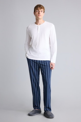 Defacto New Regular Fit Uzun Kollu Düğme Detaylı Üst Çizgili Alt 2li Pijama Takımı H7607ax26auwt34 Beyaz-wt34