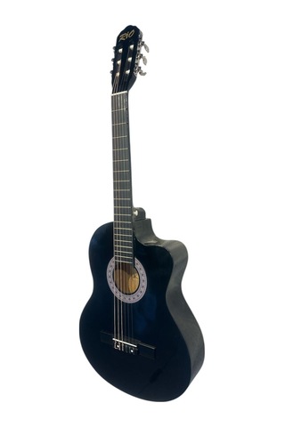Siyah Klasik Gitar Kesik Kasa Sap Ayarlı 4/4 Tam Boy Kılıf-pena-askı-kapo-sticker-çevirici- Cbk