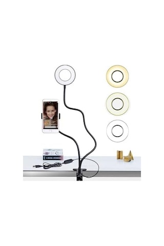 Led Ring Light Youtuber Makyaj Akrobat Led Halka Işık Kuaför, Halka Video Işığı, Canlı Aramalar İçin Işık Kaynağı Lamba,telefon Tutuculu Stand Işıklı, Işık Desteği Sarı Beyaz Gün Işığı