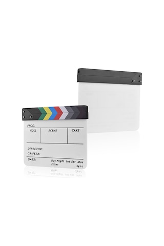 Profesyonel Akrilik Klaket Beyaz Tahta Tv Film Yönetmen Kurgusu Aksiyon Sahnesi Klaket Tahtası Marker Kalemi Silgisi İle