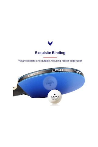 Loki İttf Onaylı Mavi Masa Tenisi Raketi 2 Raket Top Kılıf