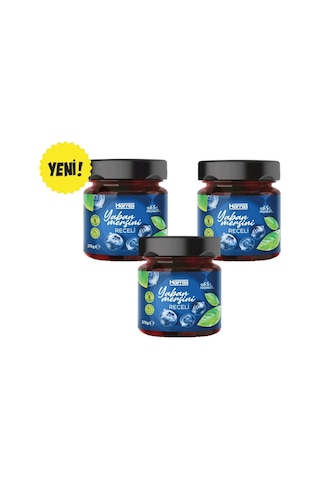 Şeker İlavesiz %65 Yaban Mersini Reçeli 3 X 275g Doğal Meyveli - Yeni Ürün