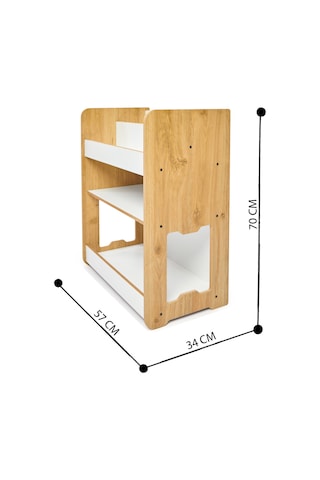 Minera Martı Ahşap 0-6 Yaş Çok Amaçlı Montessori Kitaplık Ahşap