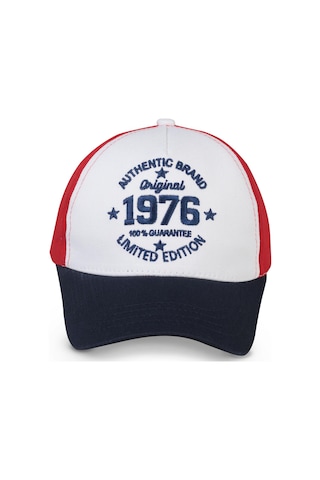 Civil Boys 1976 Nakış 6-9 Yaş Çocuk Erkek Kep Şapka - Beyaz