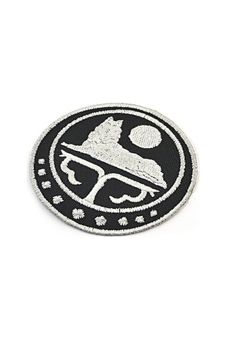 Çeçen Bayrak Nakışlı Yuvarlak Etiket (Siyah) Çapı 8 cm Çok Renkli