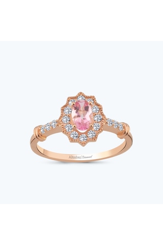 Altınbaş Pırlanta Pembe Safir Oval Yüzük Pnf001pps-14k