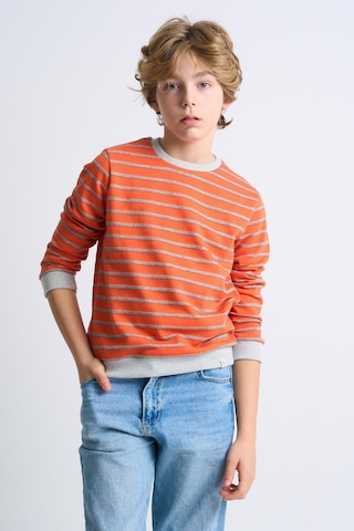 Alexandergardi Alexandergardı Çizgili Bisiklet Yaka Çocuk Sweatshirt Turuncu
