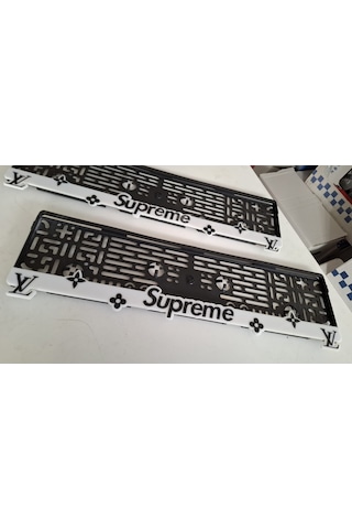 Supreme Beyaz Takmatik Standart Plakalık 2li