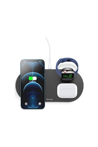 Ayrex Mcdodo Ch-7061 3in1 Manyetik 15w Kablosuz Hızlı Şarj Dock Stand Siyah