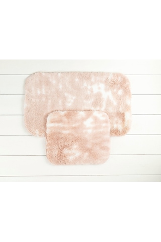 Madame Coco Damien 2'li Banyo Paspası - Beyaz/pudra - 60x100 Cm 1kbapa0528 2'li Büyük Boy Set-beyaz/pudra