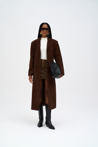 Mai Collection Mai Studios Co. Selva Masculine Uzun Kahve Trençkot Kahve