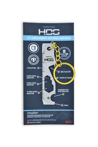 Hog Knives Torq Tool 8 Fonksiyonlu Anahtarlık Satin