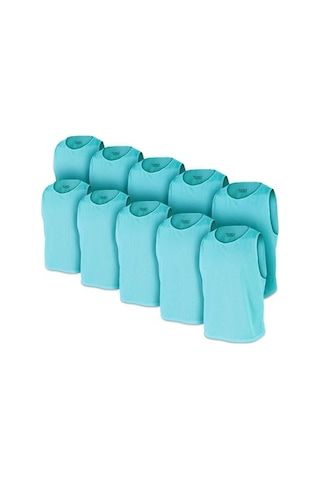 Usr Antrenman Yeleği Fileli Turkuaz Küçük Boy - Bib 10 Lu Paket Beyaz - Gri