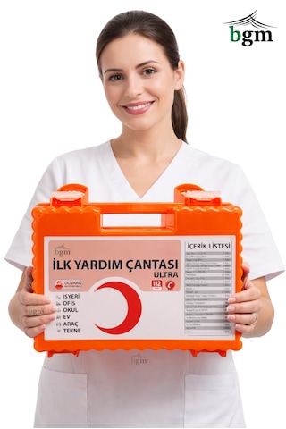 Ultra İlk Yardım Çantası Acil Müdahale Kiti Temel Malzemeler Sert Kasa Duvara Monte Aparatlı