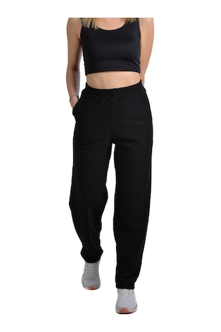 Kadın Siyah Yüksek Bel Basic Eşofman Altı Siyah