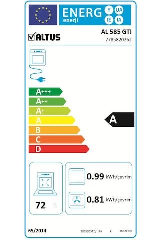 Altus Al 585 GTI 65 LT Solo Fırın
