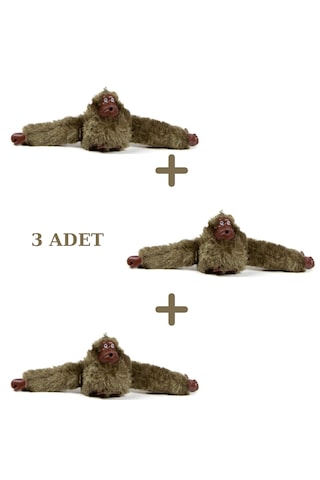 Anıl Bags Maymun Peluş Anahtarlık 3 Adet Haki